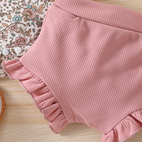 Girls Sweet Flower Flying Sleeve Top