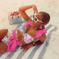 Swimwear Swimsuit Women Bikini Sexy Swimming Red High Waist