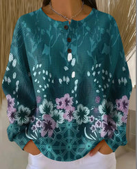 Womens Plaid Pumpkin Floral Butterfly Print Hoodie With Buttons