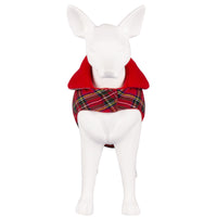 Dog Clothes Thickened Warm Cotton Coat Red Plaid Vest