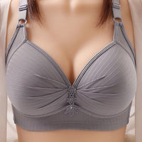 Triple Breasted Women's Bra Thin Mold Cup