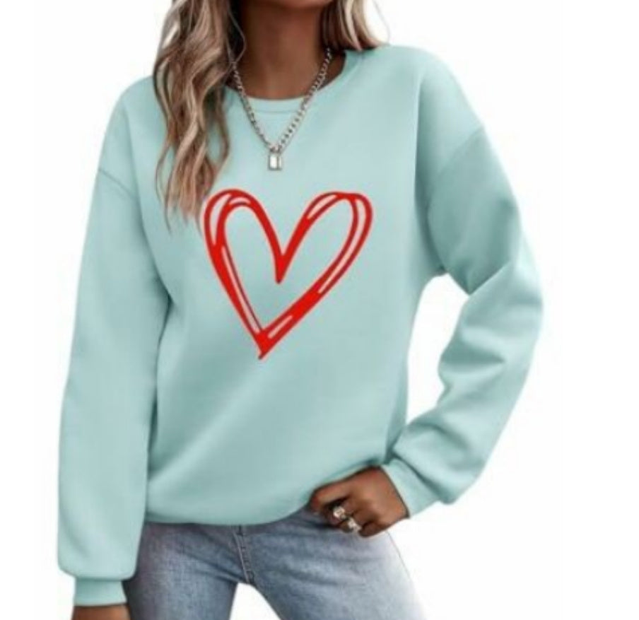 Women's Printed Pullover Long Sleeve Round Neck Sweater