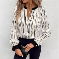 Elegant Womens Long-Sleeve V-Neck Top