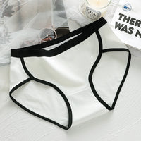 Ladies Mid Waist Contrast Color Briefs Fashionable And Comfortable