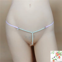Women's Transparent Beads Hip-exposed T-back Underwear