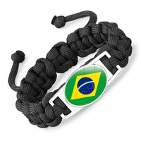 Flag-pattern Woven Adjustable Paracord Bracelet