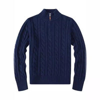 Small Embroidered Men's Sweater Half-height Zip Knitwear Business