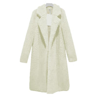 Wool Cardigan Lamb Wool Mid-length Loose Women's Coat