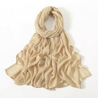 Solid Color Malay Indonesian Rayon Scarf Wide Brim Thin Modal Breathable
