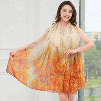 Polyester Women's Summer Silk Scarf Oversized Sunscreen Lightweight Beach Towel