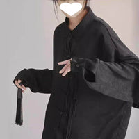 Chinese Lapel Chinese Knot Button Shirt Teenagers