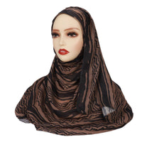 Creative Satin Polyester Printed Striped Scarf