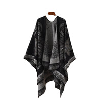 Plaid Printed Elegant Socialite Winter Travel Fashionable Warm Talma