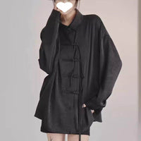 Chinese Lapel Chinese Knot Button Shirt Teenagers