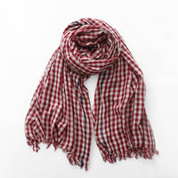 Plaid Scarf Men And Women Cotton Thin
