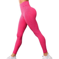 Seamless Letter Peach Yoga Hip Raise Skinny High Waist Exercise Workout Pants Women