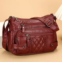 Women's Multi-pocket Soft Leather Shoulder Messenger Bag