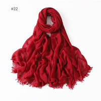 Women's Fashionable Thin Modal Monochrome Rayon Breathable Shawl Scarf