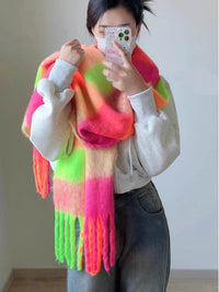 Dopamine Street Product Plaid Scarf Color Thickened