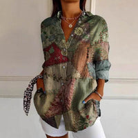 Women's 3D Digital Printing Fashion Long Sleeve Shirt