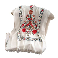 Red Gold Silk Embroidered Scarf For Women Winter All-matching Wool Extra Thick