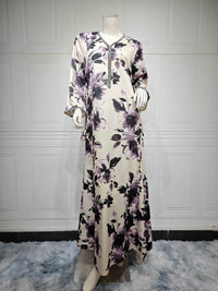 Muslim Arabic Dubai Printed Robe