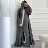 Arab Dubai Turkey Exquisite Embroidery Embroidery Coat With Headscarf Two Pieces
