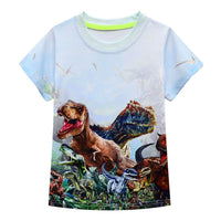 Children And Teens Dinosaur World Cartoon Boy T-shirt Short Sleeve