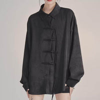 Chinese Lapel Chinese Knot Button Shirt Teenagers