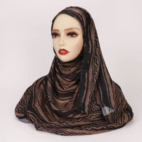 Creative Satin Polyester Printed Striped Scarf