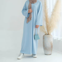 Dubai Middle East Turkey Solid Color Hoodie Dress