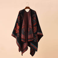 Plaid Printed Elegant Socialite Winter Travel Fashionable Warm Talma