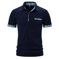 Men's Paisley Color Lapel Short-sleeved T-shirt