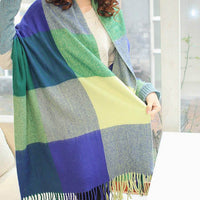 Women's Cashmere-like Plaid Scarf Fashionable Warm