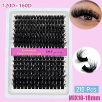 14 Rows 3D Black Cluster Eyelashes 40D 60D 80D Fluffy Soft