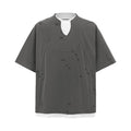 Stitching Fake Two Pieces Short Sleeve Men's Ripped T-shirt