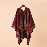 Plaid Printed Elegant Socialite Winter Travel Fashionable Warm Talma