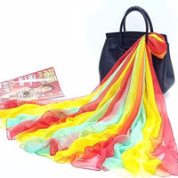 Polyester Women's Summer Silk Scarf Oversized Sunscreen Lightweight Beach Towel