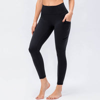 High Waist Shaping Skinny Sweatpants Side Pockets
