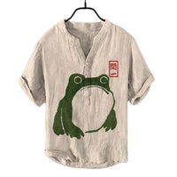 3D Digital Thermal Transfer Button Stand Collar Short Sleeve Shirt