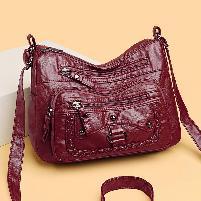 Multi-pocket Soft Leather High-grade Shoulder Bag