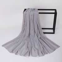 Ladies New Solid Color Chiffon Casual Scarf