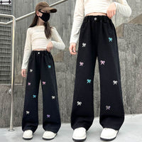 Western Style Wide-leg Pants Children's Autumn Straight Jeans