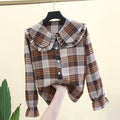 Long Sleeve Inner Wear Korean Loose Cotton Doll Collar Jacket