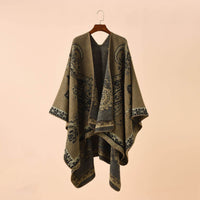 Plaid Printed Elegant Socialite Winter Travel Fashionable Warm Talma