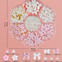 Resin Pearl Nail Beauty Ornament Bow Mixed