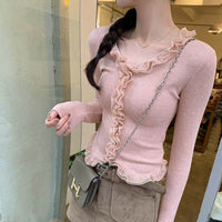 Lace Slim Women Long-t-shirt