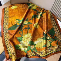 Xiang Yun Satin Long Korean Fashion Printed Scarf