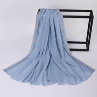 Ladies New Solid Color Chiffon Casual Scarf