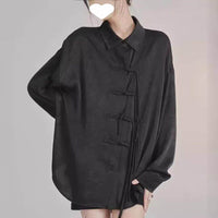 Chinese Lapel Chinese Knot Button Shirt Teenagers